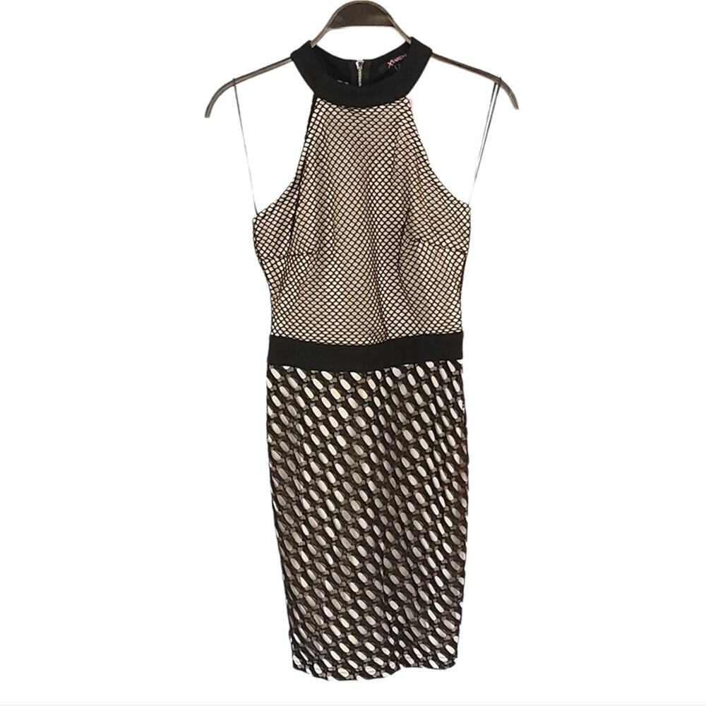 Xtaren Mesh Net High Neck Dress Cocktail Party - Picture 2 of 11
